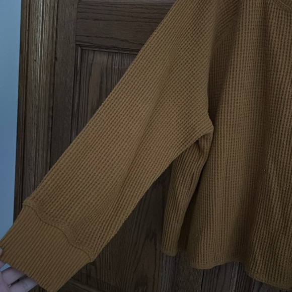 Mustard Yellow Waffle Knit Shirt - Picture 4 of 4